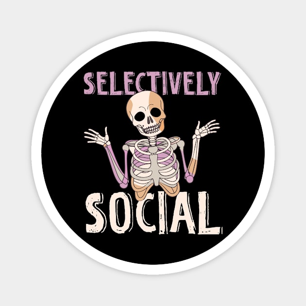 Selectively Social Skeleton Magnet by The WYLD Tribe